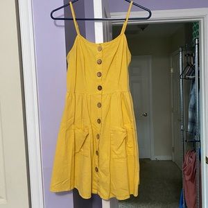 Yellow button up dress!